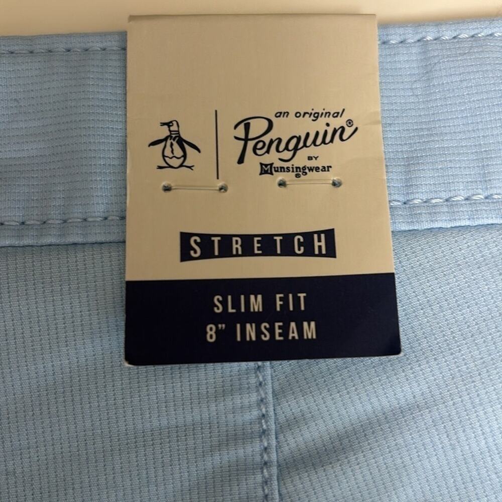 Men’s Original Penguin Bedford Cord Slim Fit Shorts Size 38 Light Blue New - Picture 3 of 9